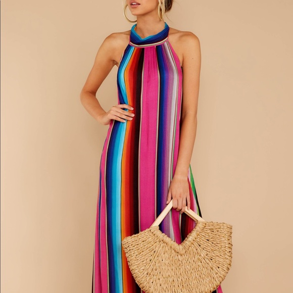 Judith March rainbow stripe halter maxi dress - Picture 4 of 8